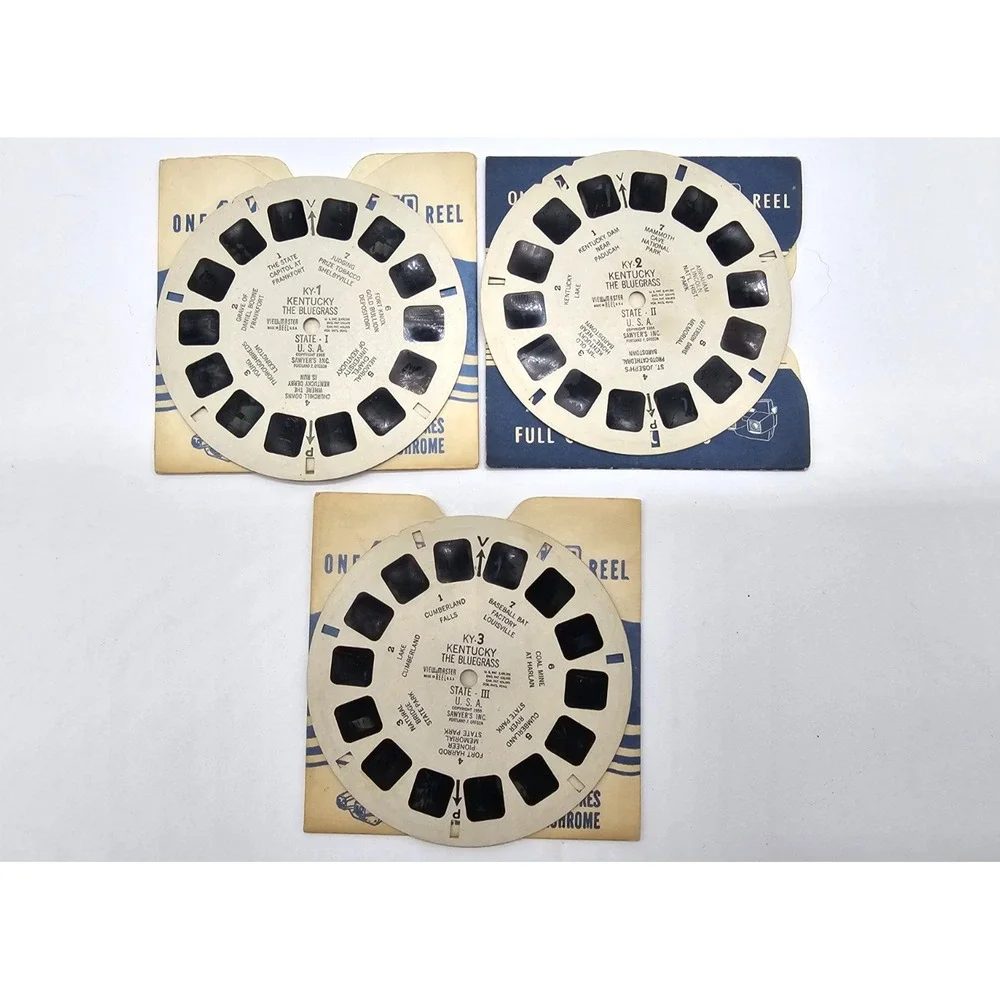 VTG GAF Viewmaster & 19 Reels: Cities, Nat'l Parks, WWII, Jerusalem & More